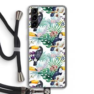 CaseCompany Tukans: Samsung Galaxy S21 Plus Transparant Hoesje met koord