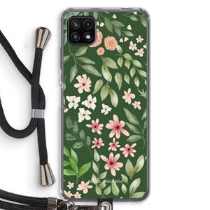 CaseCompany Botanical green sweet flower heaven: Samsung Galaxy A22 5G Transparant Hoesje met koord