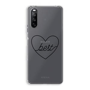 CaseCompany Best heart black: Sony Xperia 10 III Transparant Hoesje