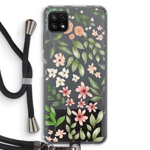 CaseCompany Botanical sweet flower heaven: Samsung Galaxy A22 5G Transparant Hoesje met koord