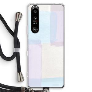 CaseCompany Square pastel: Sony Xperia 1 III Transparant Hoesje met koord
