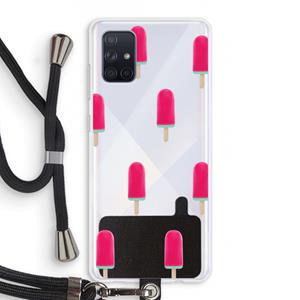 CaseCompany Waterijsje: Samsung Galaxy A71 Transparant Hoesje met koord