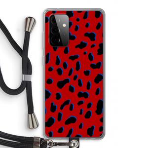 CaseCompany Red Leopard: Samsung Galaxy A72 5G Transparant Hoesje met koord