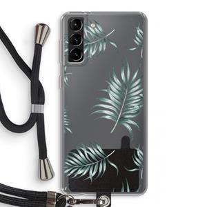 CaseCompany Simple leaves: Samsung Galaxy S21 Plus Transparant Hoesje met koord