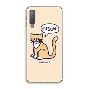 CaseCompany Miauw: Samsung Galaxy A7 (2018) Transparant Hoesje