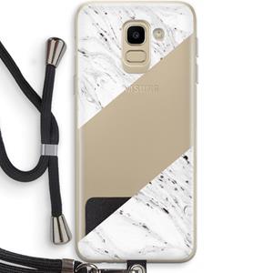 CaseCompany Biggest stripe: Samsung Galaxy J6 (2018) Transparant Hoesje met koord