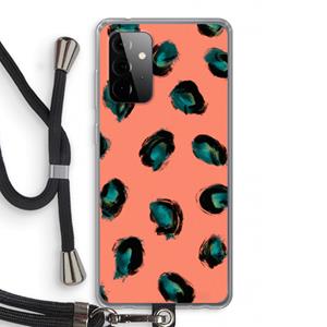 CaseCompany Pink Cheetah: Samsung Galaxy A72 5G Transparant Hoesje met koord