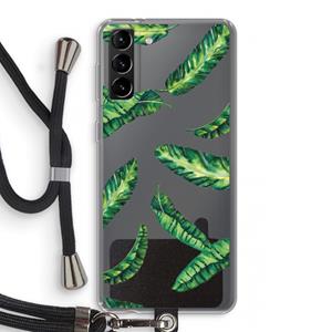 CaseCompany Lange bladeren: Samsung Galaxy S21 Plus Transparant Hoesje met koord