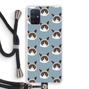 CaseCompany It's a Purrr Case: Samsung Galaxy A71 Transparant Hoesje met koord
