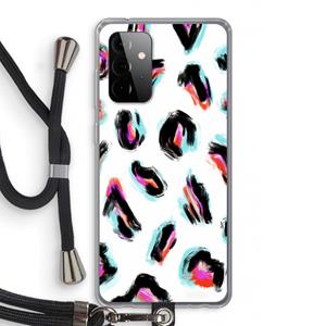 CaseCompany Cheetah color: Samsung Galaxy A72 5G Transparant Hoesje met koord
