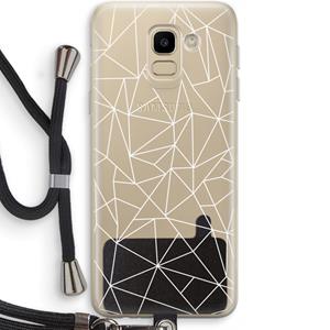 CaseCompany Geometrische lijnen wit: Samsung Galaxy J6 (2018) Transparant Hoesje met koord