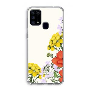 CaseCompany Wilde bloemen: Samsung Galaxy M31 Transparant Hoesje
