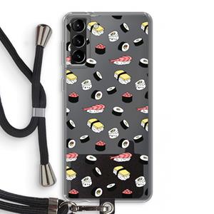 CaseCompany Sushi time: Samsung Galaxy S21 Plus Transparant Hoesje met koord