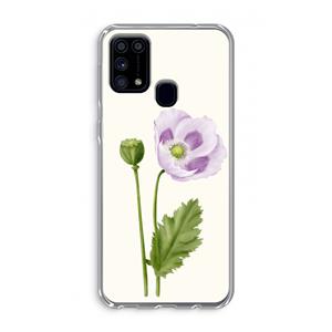 CaseCompany Purple poppy: Samsung Galaxy M31 Transparant Hoesje