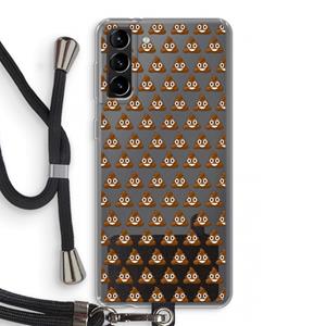 CaseCompany Poop emoji: Samsung Galaxy S21 Plus Transparant Hoesje met koord