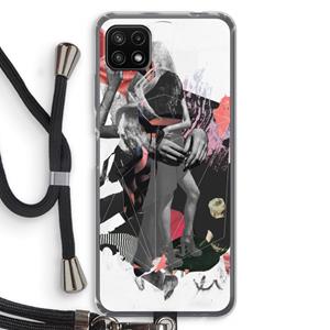 CaseCompany Dissimulation du réel: Samsung Galaxy A22 5G Transparant Hoesje met koord