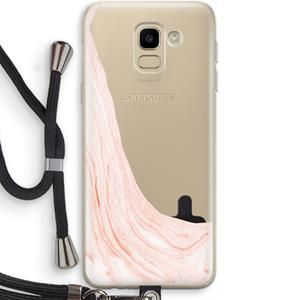 CaseCompany Peach bath: Samsung Galaxy J6 (2018) Transparant Hoesje met koord