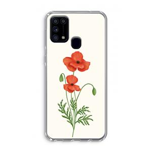 CaseCompany Red poppy: Samsung Galaxy M31 Transparant Hoesje