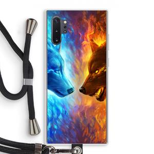 CaseCompany Fire & Ice: Samsung Galaxy Note 10 Plus Transparant Hoesje met koord