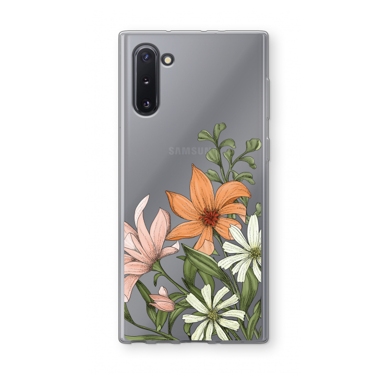 CaseCompany Floral bouquet: Samsung Galaxy Note 10 Transparant Hoesje