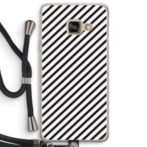 CaseCompany Strepen zwart-wit: Samsung Galaxy A3 (2016) Transparant Hoesje met koord