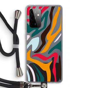 CaseCompany Colored Zebra: Samsung Galaxy A72 5G Transparant Hoesje met koord