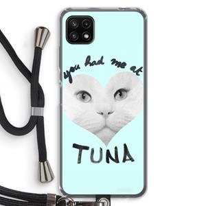 CaseCompany You had me at tuna: Samsung Galaxy A22 5G Transparant Hoesje met koord