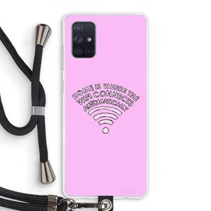 CaseCompany Home Is Where The Wifi Is: Samsung Galaxy A71 Transparant Hoesje met koord