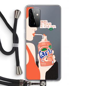 CaseCompany Peach please!: Samsung Galaxy A72 5G Transparant Hoesje met koord