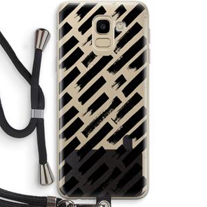 CaseCompany Zwarte vegen: Samsung Galaxy J6 (2018) Transparant Hoesje met koord