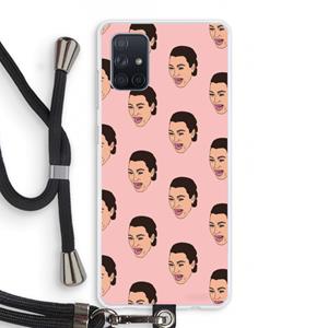 CaseCompany Ugly Cry Call: Samsung Galaxy A71 Transparant Hoesje met koord
