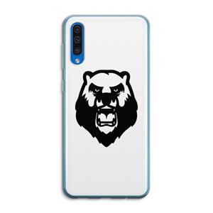 CaseCompany Angry Bear (white): Samsung Galaxy A50 Transparant Hoesje