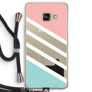 CaseCompany Strepen pastel: Samsung Galaxy A3 (2016) Transparant Hoesje met koord
