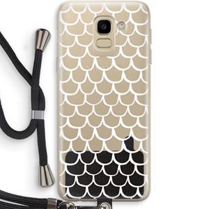 CaseCompany Dakpannetjes: Samsung Galaxy J6 (2018) Transparant Hoesje met koord