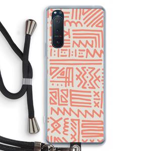 CaseCompany Marrakech Pink: Sony Xperia 5 II Transparant Hoesje met koord