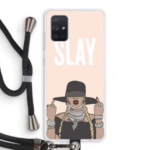CaseCompany Slay All Day: Samsung Galaxy A71 Transparant Hoesje met koord