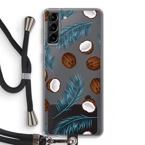 CaseCompany Kokosnoot roze: Samsung Galaxy S21 Plus Transparant Hoesje met koord