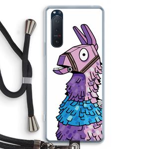 CaseCompany Lama: Sony Xperia 5 II Transparant Hoesje met koord