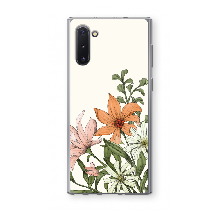 CaseCompany Floral bouquet: Samsung Galaxy Note 10 Transparant Hoesje