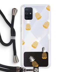 CaseCompany Ananasjes: Samsung Galaxy A71 Transparant Hoesje met koord