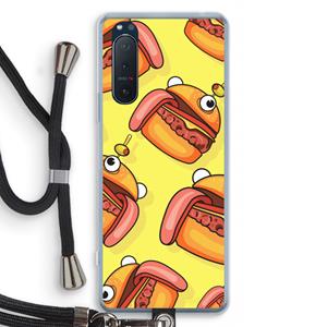 CaseCompany Hamburger: Sony Xperia 5 II Transparant Hoesje met koord