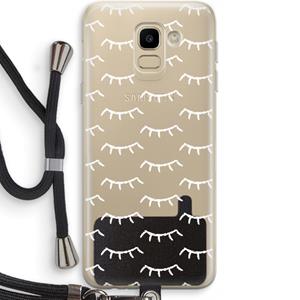 CaseCompany Wimpers: Samsung Galaxy J6 (2018) Transparant Hoesje met koord
