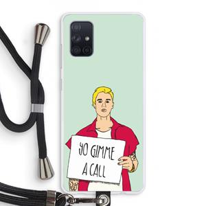 CaseCompany Gimme a call: Samsung Galaxy A71 Transparant Hoesje met koord