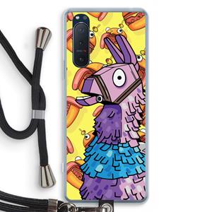 CaseCompany Loot Burger: Sony Xperia 5 II Transparant Hoesje met koord