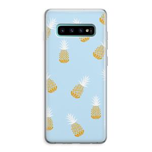 CaseCompany Ananasjes: Samsung Galaxy S10 Plus Transparant Hoesje