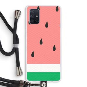 CaseCompany Watermeloen: Samsung Galaxy A71 Transparant Hoesje met koord