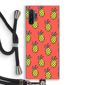 CaseCompany Ananas: Samsung Galaxy Note 10 Plus Transparant Hoesje met koord