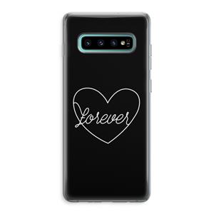 CaseCompany Forever heart black: Samsung Galaxy S10 Plus Transparant Hoesje
