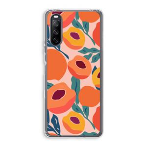 CaseCompany Perzik: Sony Xperia 10 III Transparant Hoesje
