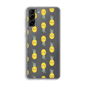 CaseCompany Ananas: Samsung Galaxy S21 Plus Transparant Hoesje